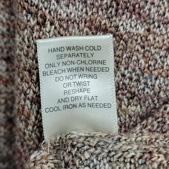 Poncho Turtle Neck Snap Closure Pullover Cotton Blend Knit Gorpcore Shrug L 627 - Picture 7 of 9